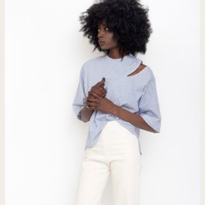 Toit Volant striped top, size small